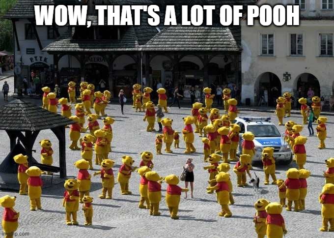 Pooh! | WOW, THAT'S A LOT OF POOH | image tagged in pun | made w/ Imgflip meme maker
