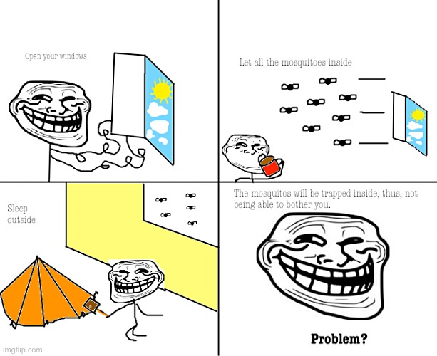 Troll Science 101:  Mosquitoes | image tagged in troll face,mosquito | made w/ Imgflip meme maker
