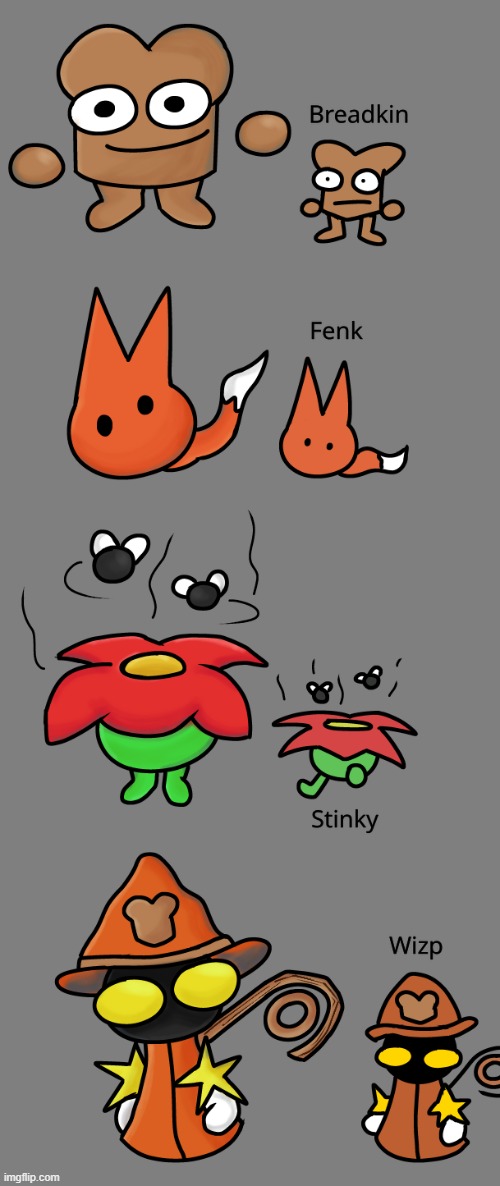 tried to replicate the m&l artstyle on some breadboy enemies. .. . | made w/ Imgflip meme maker