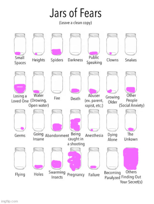 Jar of fears clear version | image tagged in jar of fears clear version | made w/ Imgflip meme maker