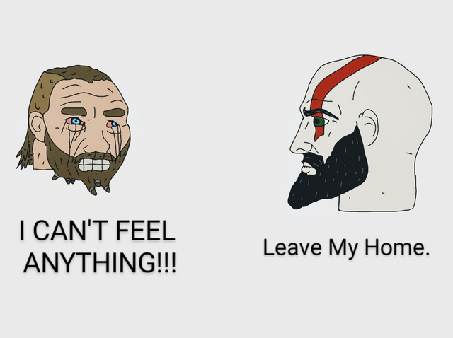 Kratos VS Baldur Blank Meme Template