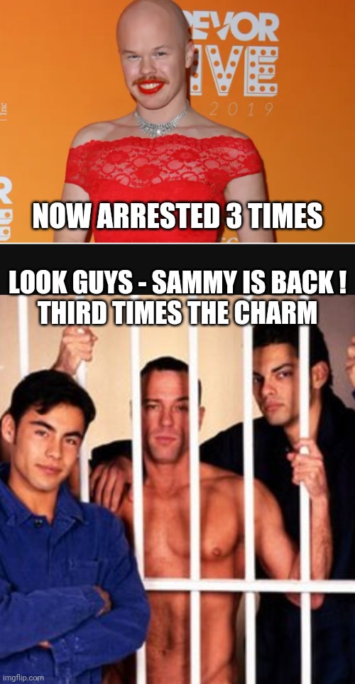 Theft or Mental Illness ? | NOW ARRESTED 3 TIMES; LOOK GUYS - SAMMY IS BACK !
THIRD TIMES THE CHARM | image tagged in liberals,leftists,trans,mental illness,democrats | made w/ Imgflip meme maker