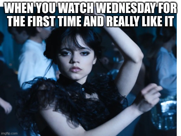 Wednesday | WHEN YOU WATCH WEDNESDAY FOR THE FIRST TIME AND REALLY LIKE IT | image tagged in funny memes | made w/ Imgflip meme maker