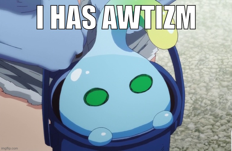 I HAS AWTIZM | image tagged in i has a bucket | made w/ Imgflip meme maker