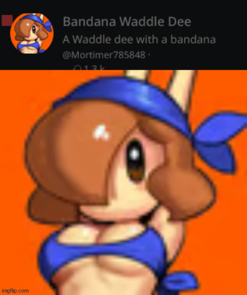 Wtf who made this art of Bandana Dee as a human woman with no top clothing other than what I assume is some sort of bra | made w/ Imgflip meme maker