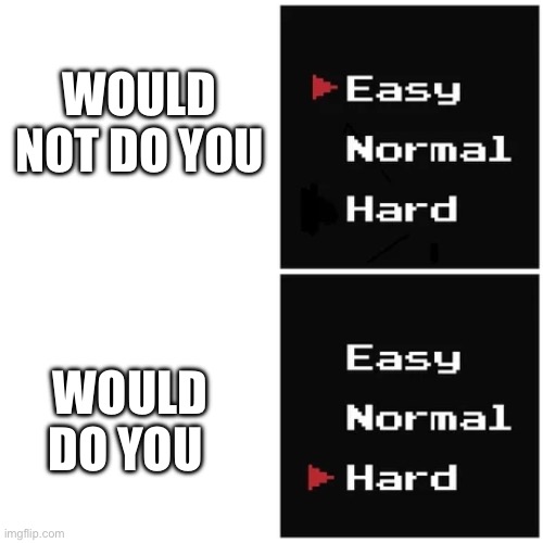 easy hard | WOULD NOT DO YOU WOULD DO YOU | image tagged in easy hard | made w/ Imgflip meme maker