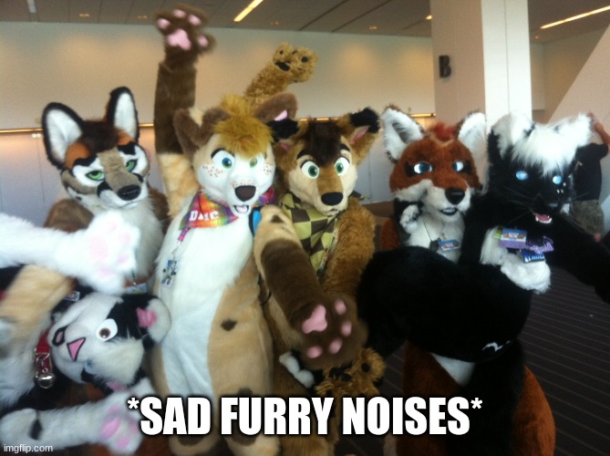Furries | *SAD FURRY NOISES* | image tagged in furries | made w/ Imgflip meme maker