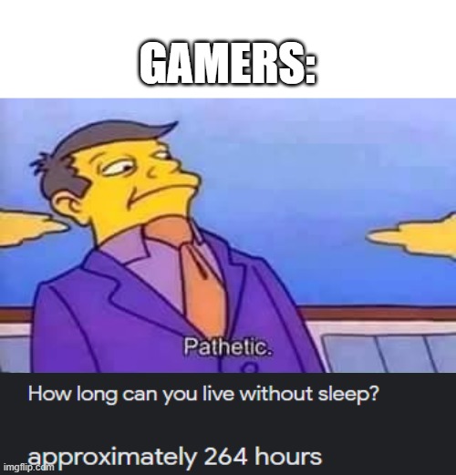 IDK what to name this | GAMERS: | image tagged in skinner pathetic | made w/ Imgflip meme maker