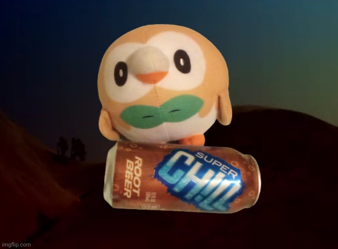 Badass image of Rowlet with rootbeer in the black hole sun music video | made w/ Imgflip meme maker