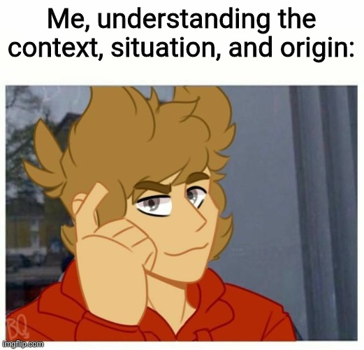 tord smart | Me, understanding the context, situation, and origin: | image tagged in tord smart | made w/ Imgflip meme maker