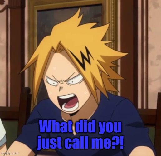 Angy denki | What did you just call me?! | image tagged in angy denki | made w/ Imgflip meme maker