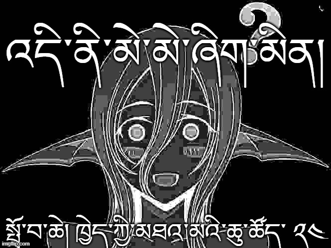 འདི་ནི་མེ་མེ་ཞིག་མིན།; སྤྲོ་བ་ཆེ། ཁྱེད་ཀྱི་མཐའ་མའི་ཆུ་ཚོད་ ༢༤ | image tagged in confused mero | made w/ Imgflip meme maker