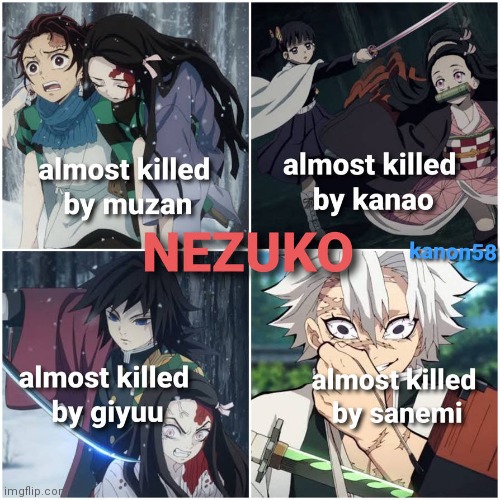 STAHP KILLING NEZUKO!!! (not mine obviously) | image tagged in anime,demon slayer,nezuko | made w/ Imgflip meme maker