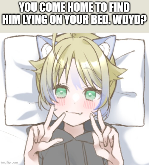 Sexuality: Bi, but leaning more strongly to men. | YOU COME HOME TO FIND HIM LYING ON YOUR BED. WDYD? | image tagged in aero | made w/ Imgflip meme maker