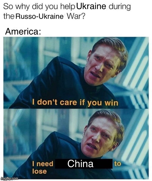 Ukraine; Russo-Ukraine; America:; China | made w/ Imgflip meme maker