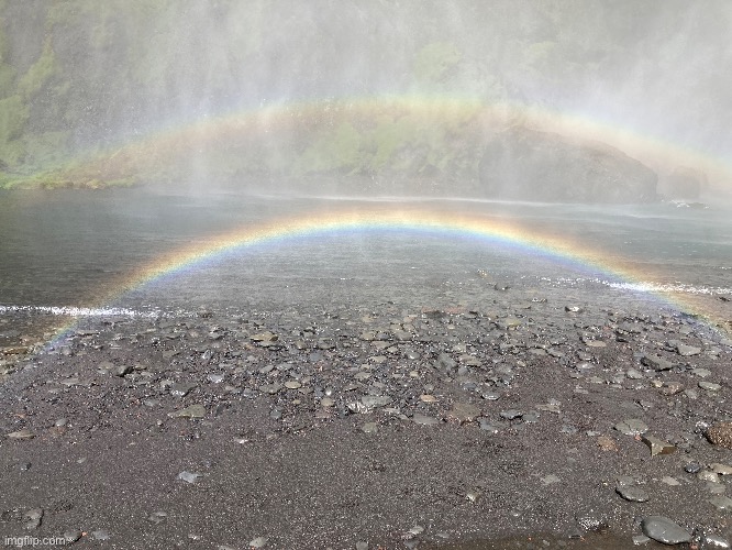 Same waterfall made a rainbow | made w/ Imgflip meme maker