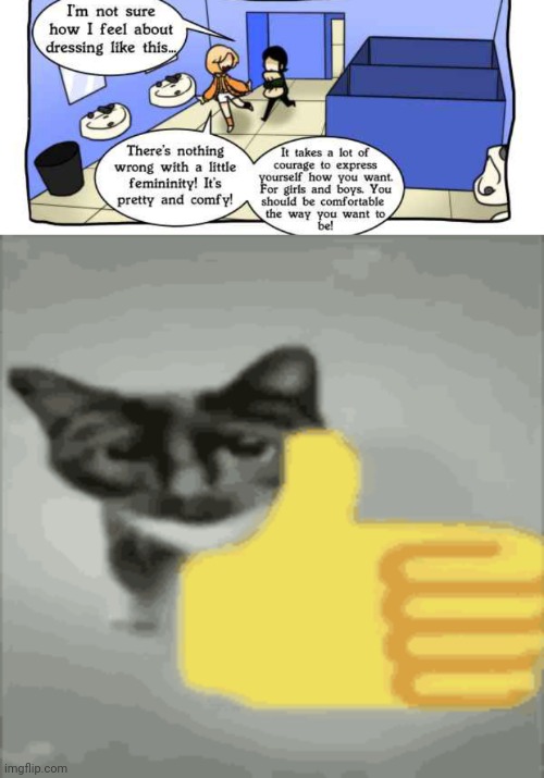 Yuh | image tagged in cat thumbs up,lgbtq,shitpost | made w/ Imgflip meme maker