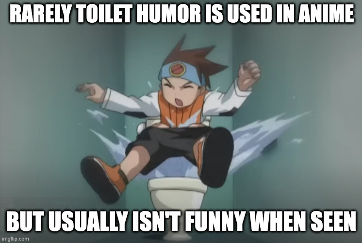Battle Network Toilet Scene | RARELY TOILET HUMOR IS USED IN ANIME; BUT USUALLY ISN'T FUNNY WHEN SEEN | image tagged in toliet,megaman battle network,megaman,anime,memes | made w/ Imgflip meme maker