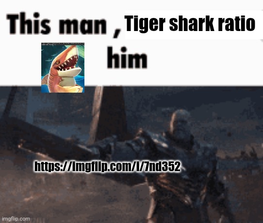 https://imgflip.com/i/7nd352 | Tiger shark ratio; https://imgflip.com/i/7nd352 | image tagged in this man _____ him,memes,ratio | made w/ Imgflip meme maker