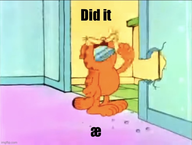 Garfield drywall | Did it; æ | image tagged in garfield drywall | made w/ Imgflip meme maker