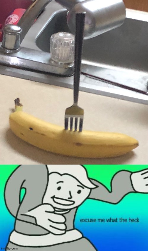 Cursed_Banana | image tagged in excuse me what the heck | made w/ Imgflip meme maker