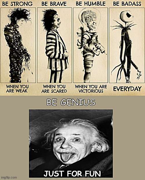 Einstein squared | JUST FOR FUN | image tagged in memes,middle school | made w/ Imgflip meme maker