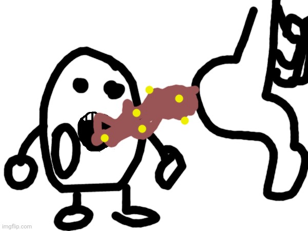Andy eating poop | image tagged in diarrhea,andy,art | made w/ Imgflip meme maker