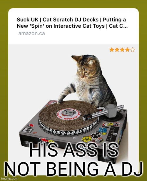 his ass is not mixing | HIS ASS IS NOT BEING A DJ | image tagged in his ass is not mixing | made w/ Imgflip meme maker