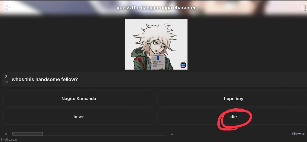 I’M DYING LMAOOO- | image tagged in nagito | made w/ Imgflip meme maker