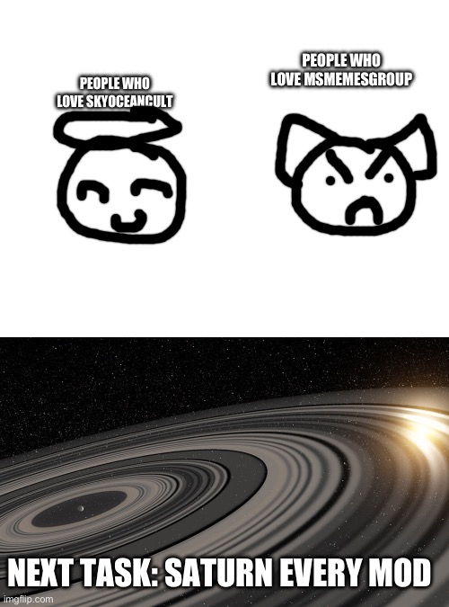 Mod note: I know that was fake mod note you fatherless | PEOPLE WHO LOVE MSMEMESGROUP; PEOPLE WHO LOVE SKYOCEANCULT; NEXT TASK: SATURN EVERY MOD | image tagged in j1407b | made w/ Imgflip meme maker