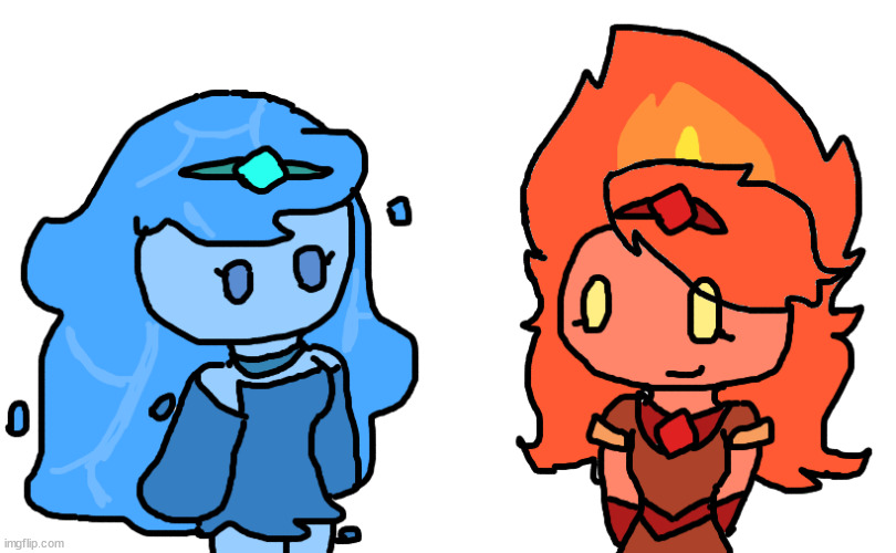 i made a fire and water goddesses (pyro and aqua) | made w/ Imgflip meme maker