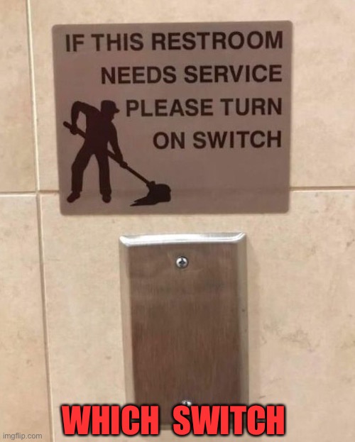 Need service | WHICH  SWITCH | image tagged in which switch,need service,forget the switch,not fitted | made w/ Imgflip meme maker