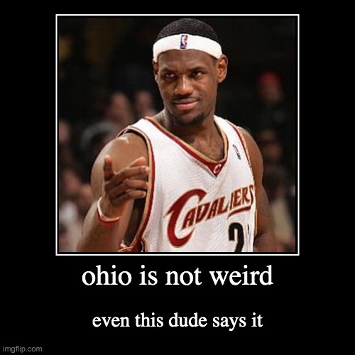 ohio is not weird | even this dude says it | image tagged in funny,demotivationals | made w/ Imgflip demotivational maker