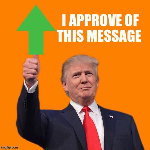 Orange Upvote | I APPROVE OF THIS MESSAGE | image tagged in orange upvote | made w/ Imgflip meme maker