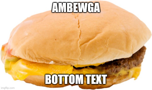 hamburger | AMBEWGA; BOTTOM TEXT | image tagged in hamburger | made w/ Imgflip meme maker