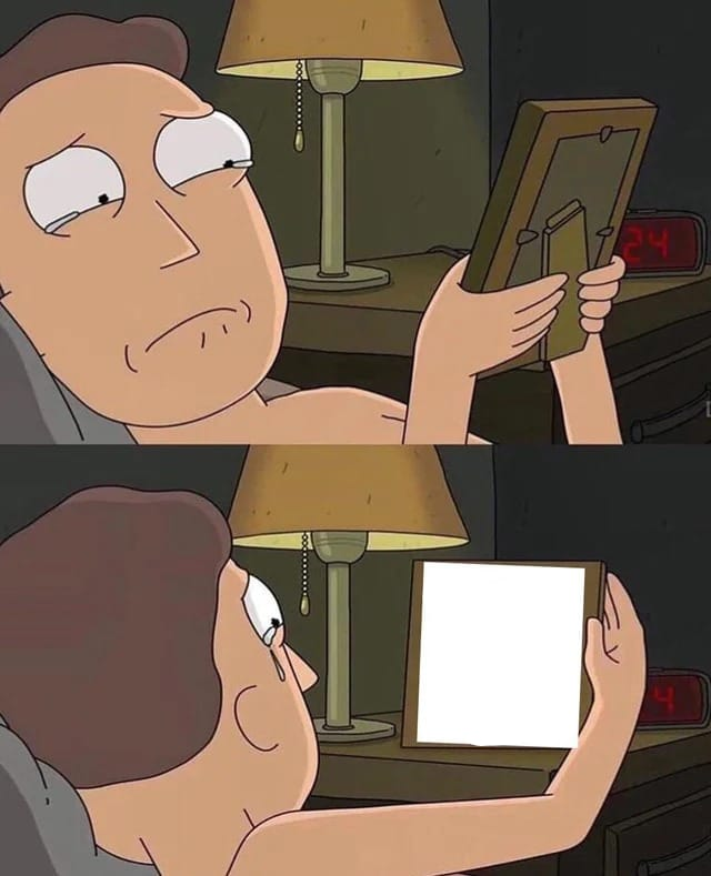 Jerry sad looking at picture Blank Meme Template