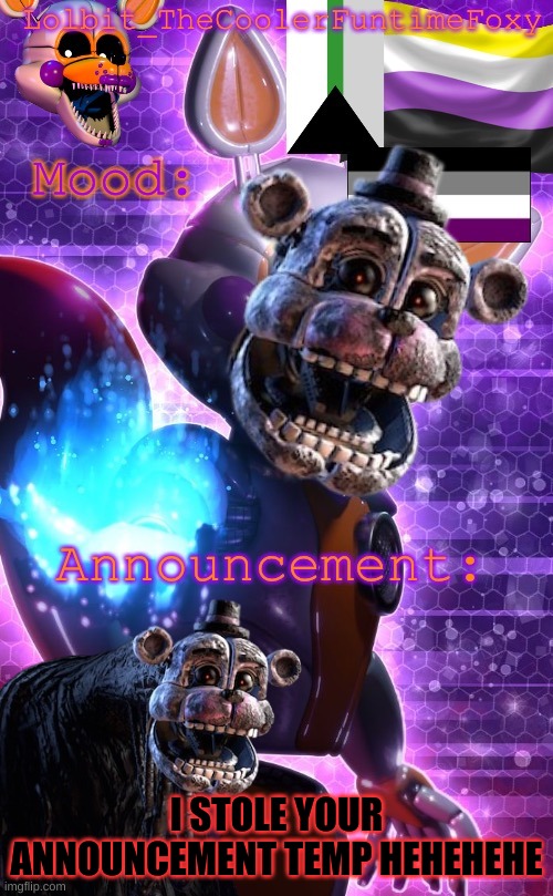 HAHAAHAHA I'm tired gn chat | I STOLE YOUR ANNOUNCEMENT TEMP HEHEHEHE | image tagged in lolbit,haha,tired,zzz,stay blobby | made w/ Imgflip meme maker