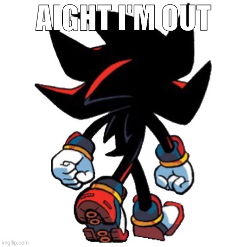 shadow aight im out | image tagged in shadow aight im out | made w/ Imgflip meme maker