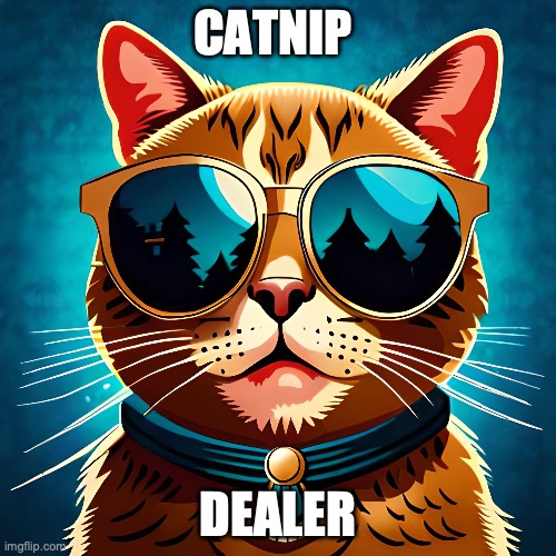 CAT DEAL | CATNIP; DEALER | image tagged in cats,cool cat,smiling cat | made w/ Imgflip meme maker