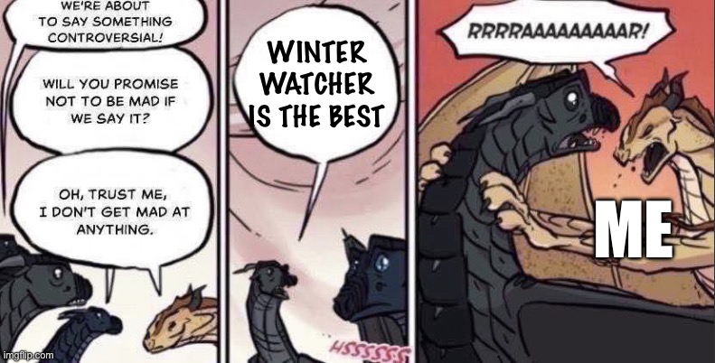 Thorn anger | WINTER WATCHER IS THE BEST; ME | image tagged in thorn anger | made w/ Imgflip meme maker