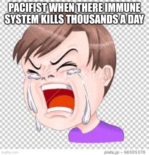 I know who you are | PACIFIST WHEN THERE IMMUNE SYSTEM KILLS THOUSANDS A DAY | image tagged in memes | made w/ Imgflip meme maker