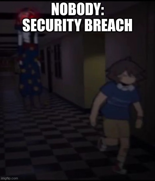 Image Title | NOBODY:
SECURITY BREACH | made w/ Imgflip meme maker