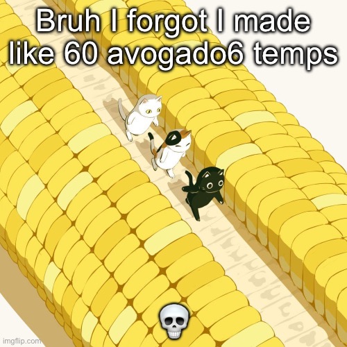 Avogado6 | Bruh I forgot I made like 60 avogado6 temps; 💀 | image tagged in avogado6 | made w/ Imgflip meme maker