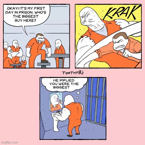 The fight in prison | image tagged in prisoners,prison,fight,biggest,comics,comics/cartoons | made w/ Imgflip meme maker