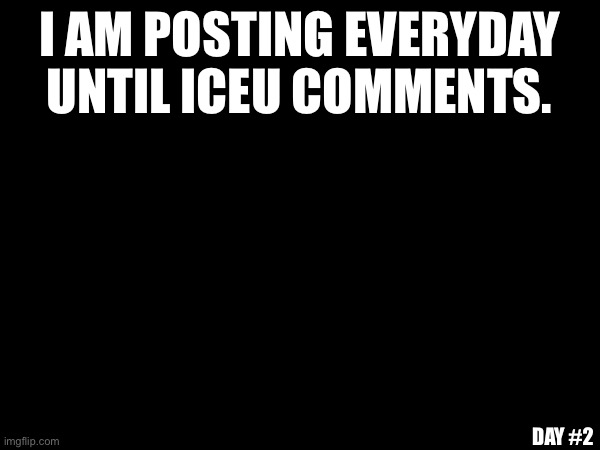 day #2 | I AM POSTING EVERYDAY UNTIL ICEU COMMENTS. DAY #2 | image tagged in day 2 | made w/ Imgflip meme maker