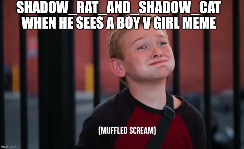 Shadow_rat_and_shadow_cat fr | SHADOW_RAT_AND_SHADOW_CAT WHEN HE SEES A BOY V GIRL MEME | image tagged in muffled scream,angry,shadow_rat_and_shadow_cat | made w/ Imgflip meme maker