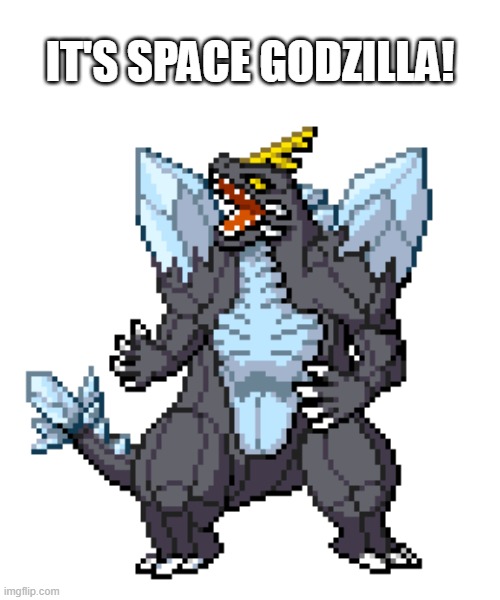 Kyurem fused with Tyranitar | IT'S SPACE GODZILLA! | image tagged in pokemon,fusion | made w/ Imgflip meme maker