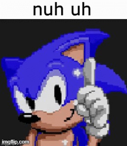 sonic nuh uh | image tagged in sonic nuh uh | made w/ Imgflip meme maker