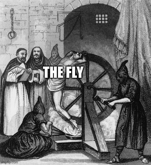 Torture Rack Wheel | THE FLY | image tagged in torture rack wheel | made w/ Imgflip meme maker