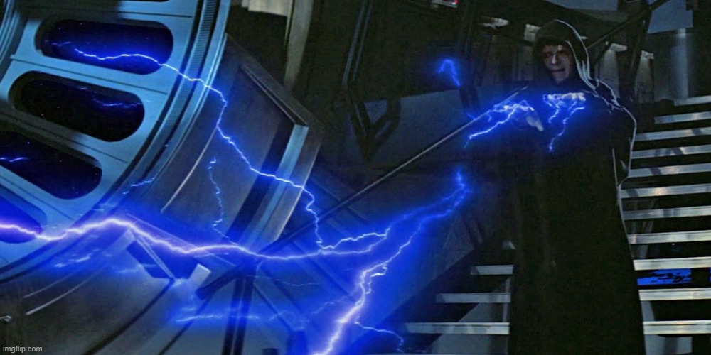 Emperor Palpatine Force Lightning | image tagged in emperor palpatine force lightning | made w/ Imgflip meme maker